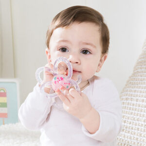 Easy grip silicone baby rattle teether